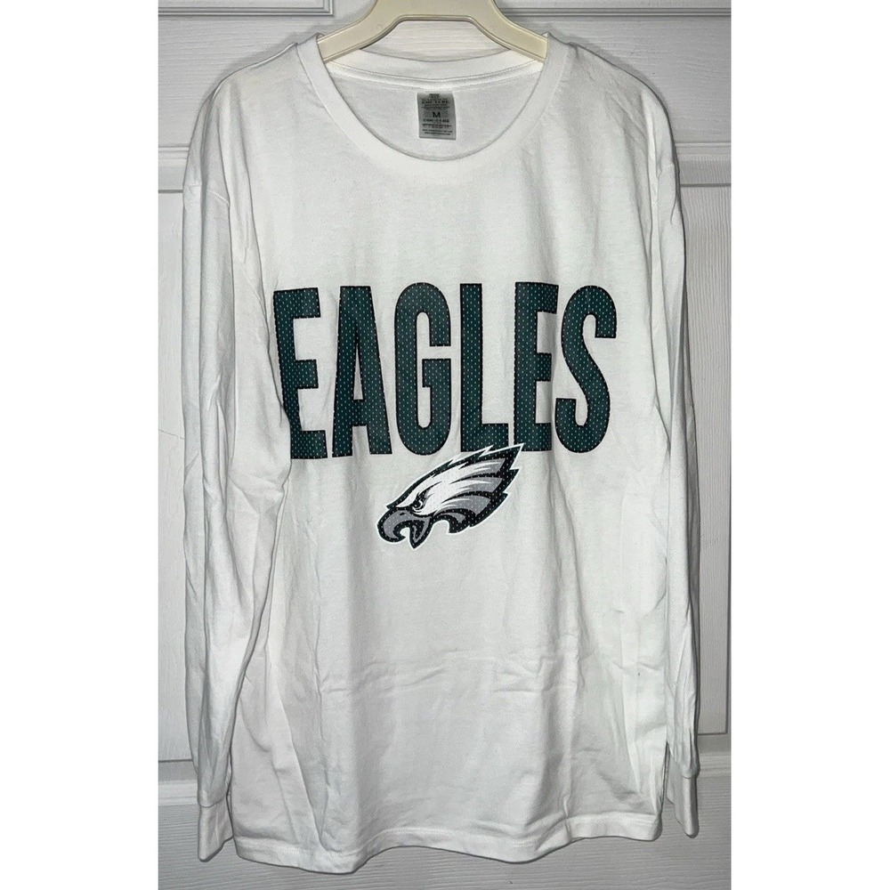 Game Day Couture | Eagles Football White Crewneck Long Sleeve T-Shirt Medium
